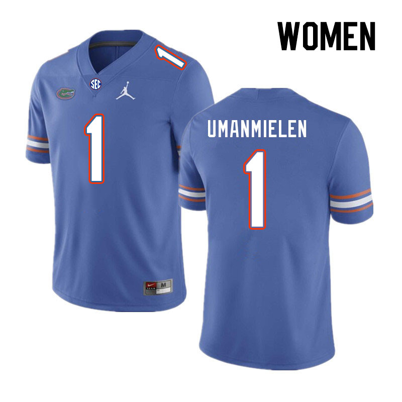 Women #1 Princely Umanmielen Florida Gators College Football Jerseys Stitched Sale-Royal